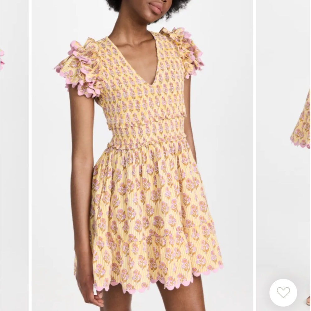 Saylor Ottessa yellow flare dress ric rac trim